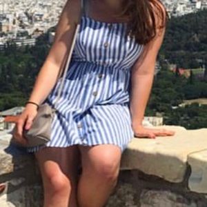 Blue White Striped Summer Dress